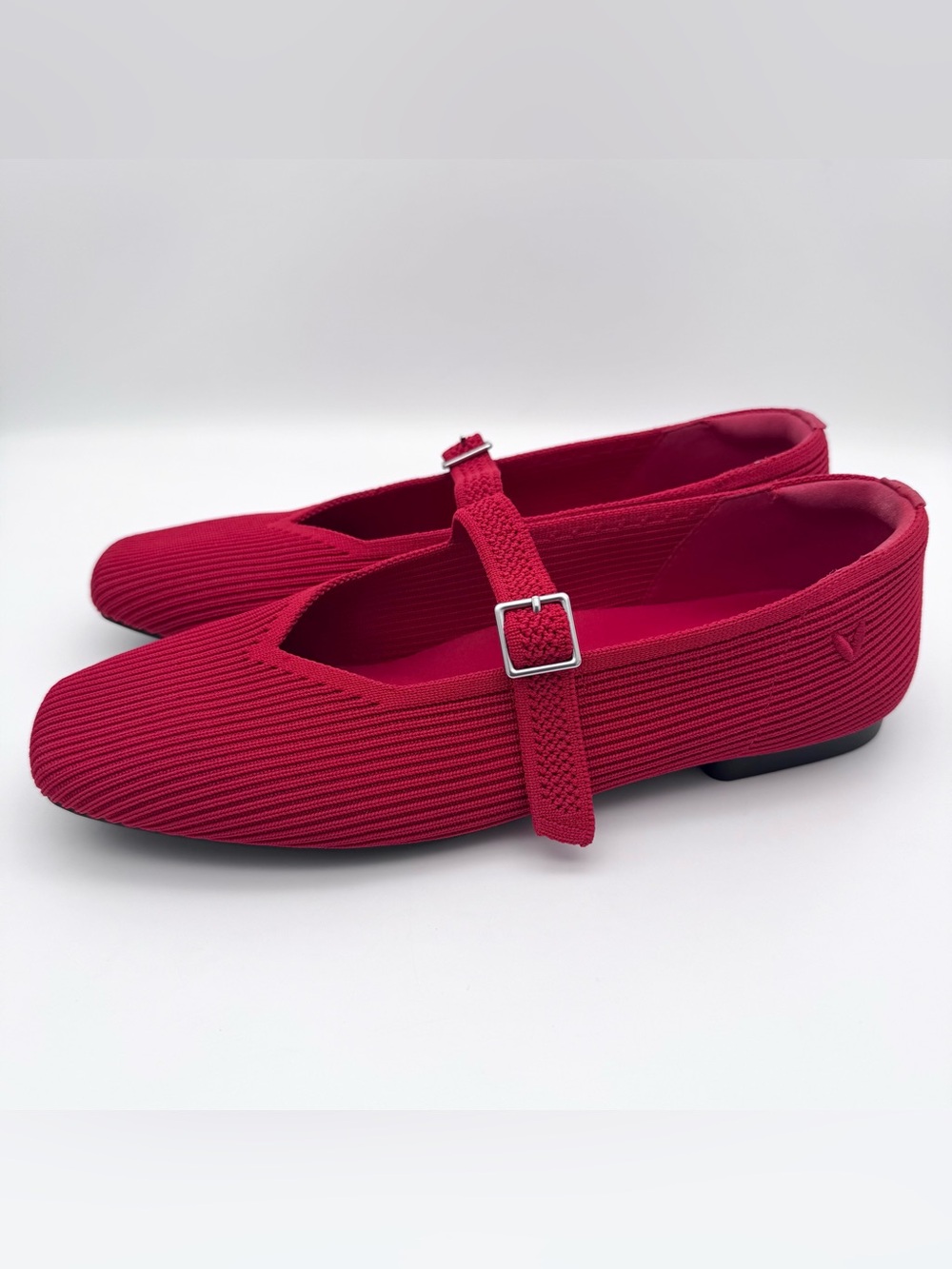 VIVAIA Margot Mary Jane Flats Ruby Red Square Toe Women EU 40 US 8.5-9 VGUC - Picture 2 of 8